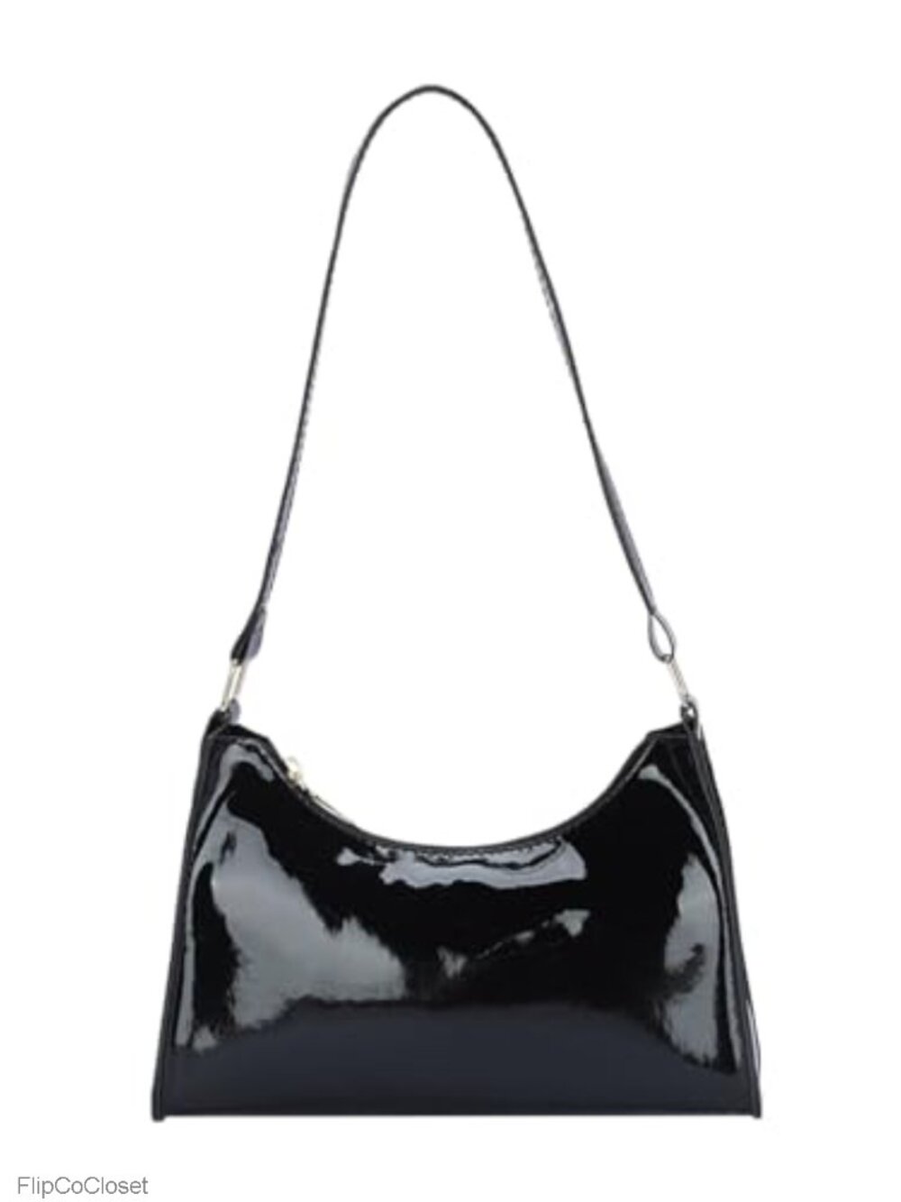 Patent PU Leather Mini Hobo Shoulder Bag Shiny Clutch Evening Purse Gold